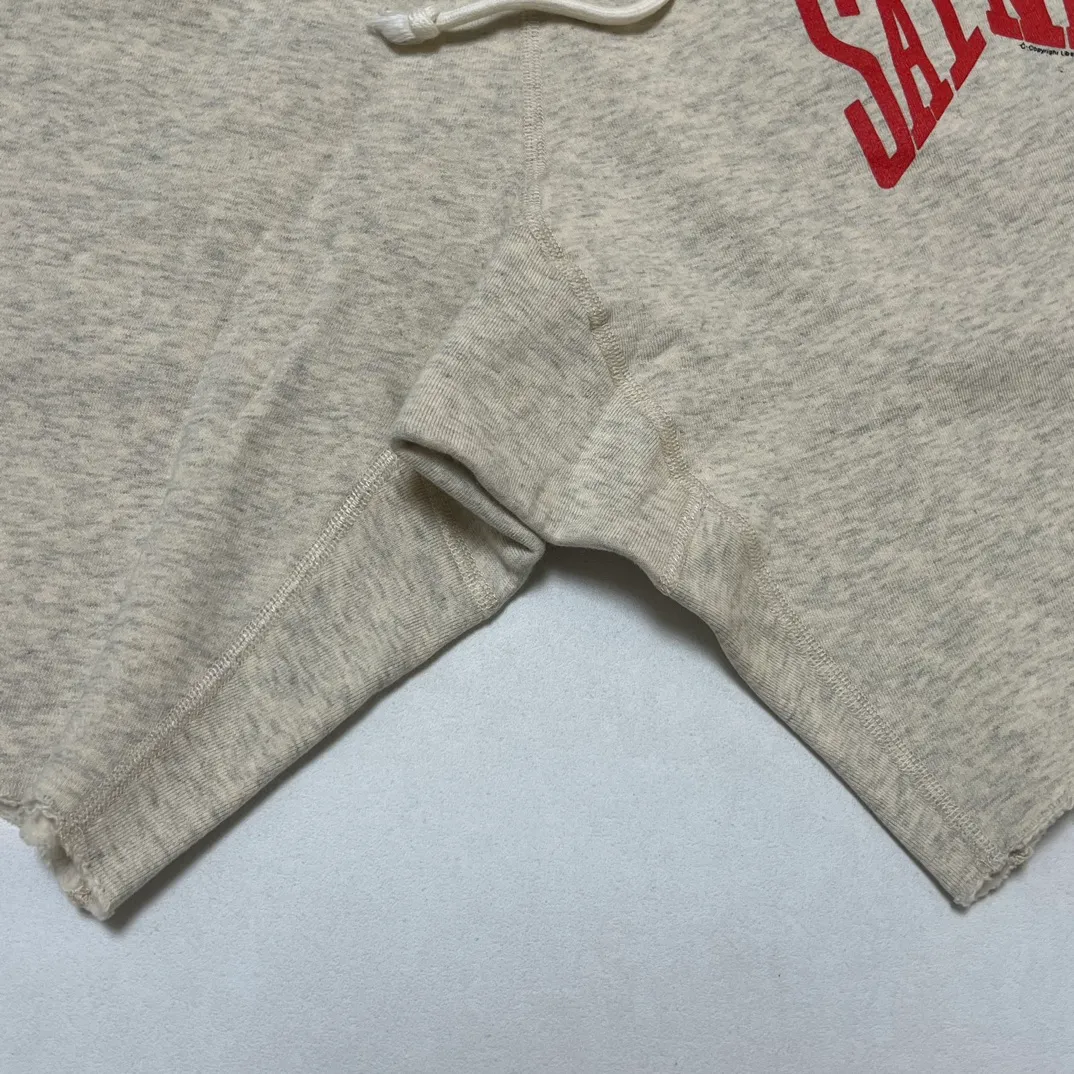 SAINT Mxxxxxx 'SAINT' SWEAT SHORTS/GRY/BLK embroidered SAINT LOGO basic shorts, distressed gray/washed black S-XL, four needles and six threads throughout, produced by a major domestic factory, imported Tajima machine embroidery, washed and distressed, original version
